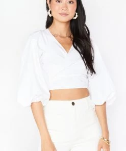 Show Me Your Mumu Janice Top ~ White Poplin