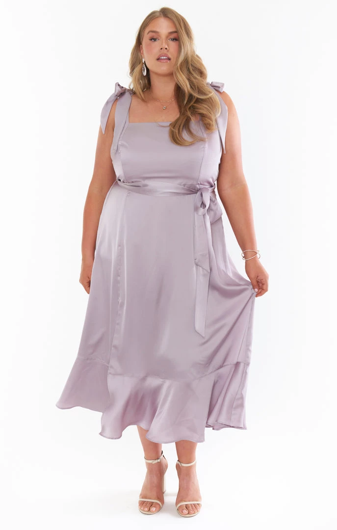 Show Me Your Mumu Claire Midi Dress ~ Dusty Purple Luxe Satin Bridesmaids Dresses 4 Show Me Your Mumu Claire Midi Dress ~ Dusty Purple Luxe Satin Bridesmaids Dresses
