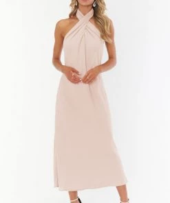 Show Me Your Mumu Jasmine Halter Midi Dress ~ Dusty Blush Crisp 8 Show Me Your Mumu Jasmine Halter Midi Dress ~ Dusty Blush Crisp