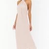 Show Me Your Mumu Jasmine Halter Midi Dress ~ Dusty Blush Crisp
