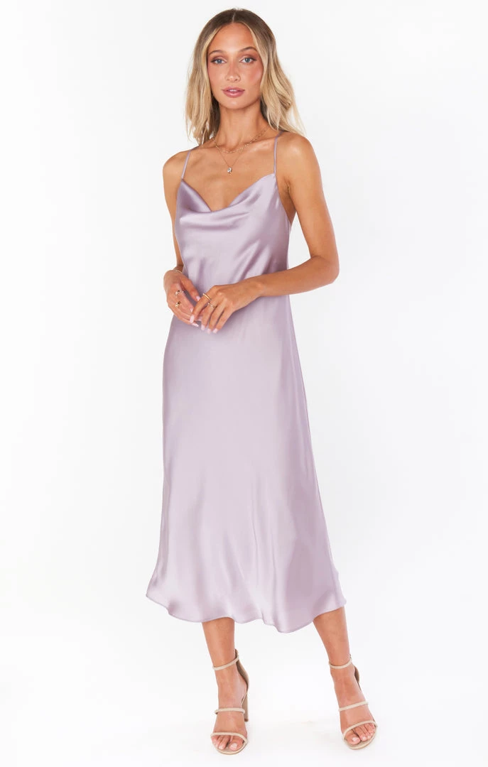 Show Me Your Mumu Verona Cowl Dress ~ Dusty Purple Luxe Satin Bridesmaids Dresses 3 Show Me Your Mumu Verona Cowl Dress ~ Dusty Purple Luxe Satin Bridesmaids Dresses