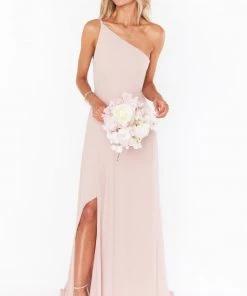 Show Me Your Mumu Bridesmaids Dresses Shannon One Shoulder Dress ~ Dusty Blush Crisp