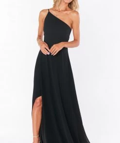 Show Me Your Mumu Shannon One Shoulder Dress ~ Black Chiffon Bridesmaids Dresses