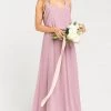 Show Me Your Mumu Kendall Maxi Dress With Slit ~ Antique Rose Chiffon