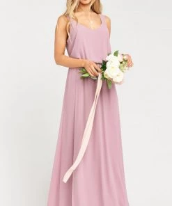 Show Me Your Mumu Kendall Maxi Dress With Slit ~ Antique Rose Chiffon