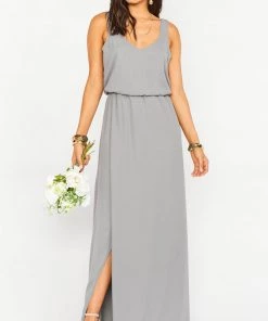 Show Me Your Mumu Kendall Maxi Dress ~ Soft Charcoal Crisp Bridesmaids Dresses