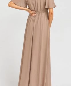 Show Me Your Mumu Maternity Emily Empire Maxi Dress ~ Dune Chiffon