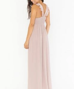 Show Me Your Mumu June Maxi Dress ~ Soft Beige Chiffon