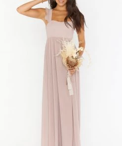 Show Me Your Mumu June Maxi Dress ~ Soft Beige Chiffon