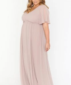 Show Me Your Mumu Emily Empire Maxi Dress ~ Soft Beige Chiffon