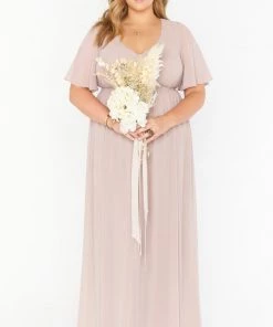 Show Me Your Mumu Emily Empire Maxi Dress ~ Soft Beige Chiffon