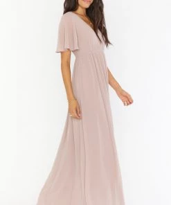 Show Me Your Mumu Emily Empire Maxi Dress ~ Soft Beige Chiffon