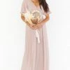 Show Me Your Mumu Emily Empire Maxi Dress ~ Soft Beige Chiffon