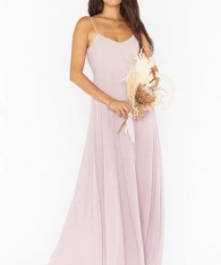Show Me Your Mumu Faith Maxi Dress ~ Neutral Mauve Chiffon Bridesmaids Dresses