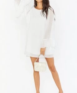 Show Me Your Mumu Marvel Mini Dress ~ White Clip Dot