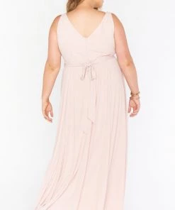 Show Me Your Mumu Jenn Maxi Dress ~ Dusty Blush Crisp Bridesmaids Dresses