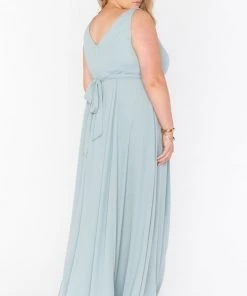 Show Me Your Mumu Jenn Maxi Dress ~ Silver Sage Crisp Bridesmaids Dresses