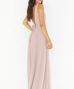 Show Me Your Mumu Bridesmaids Dresses Jenn Maxi Dress ~ Soft Beige Chiffon