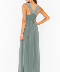 Show Me Your Mumu June Maxi Dress ~ Deep Sage Chiffon
