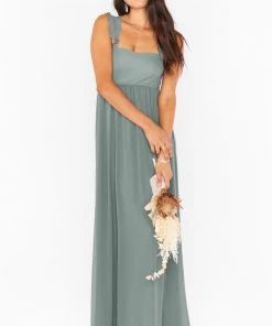 Show Me Your Mumu June Maxi Dress ~ Deep Sage Chiffon