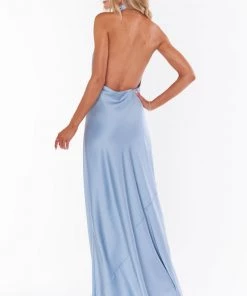 Show Me Your Mumu Jasmine Halter Maxi Dress ~ Steel Blue Luxe Satin 8 Show Me Your Mumu Jasmine Halter Maxi Dress ~ Steel Blue Luxe Satin