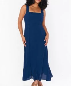 Show Me Your Mumu Claire Midi Dress ~ Rich Navy Crisp New Mu 9 Show Me Your Mumu Claire Midi Dress ~ Rich Navy Crisp New Mu