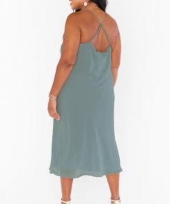 Show Me Your Mumu Verona Cowl Dress ~ Deep Sage Chiffon