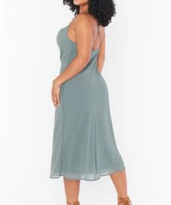 Show Me Your Mumu Verona Cowl Dress ~ Deep Sage Chiffon