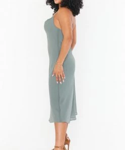 Show Me Your Mumu Verona Cowl Dress ~ Deep Sage Chiffon
