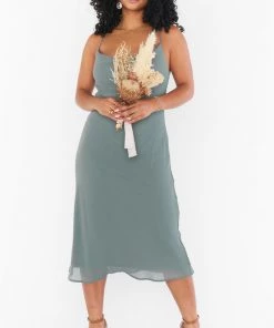 Show Me Your Mumu Verona Cowl Dress ~ Deep Sage Chiffon