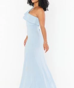 Show Me Your Mumu Bridesmaids Dresses Florentine Maxi Dress ~ Steel Blue Stretch