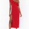 Show Me Your Mumu Florentine Midi Dress ~ Red Stretch
