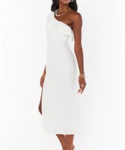 Show Me Your Mumu Florentine Midi Dress ~ White Stretch New Mu