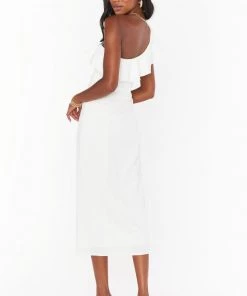 Show Me Your Mumu Florentine Midi Dress ~ White Stretch New Mu