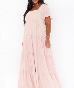 Show Me Your Mumu Bridesmaids Dresses Nicole Maxi Dress ~ Dusty Blush Crisp