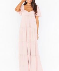 Show Me Your Mumu Bridesmaids Dresses Nicole Maxi Dress ~ Dusty Blush Crisp