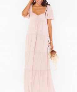 Show Me Your Mumu Bridesmaids Dresses Nicole Maxi Dress ~ Dusty Blush Crisp