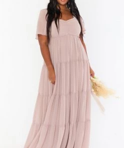 Show Me Your Mumu Nicole Maxi Dress ~ Soft Beige Chiffon Bridesmaids Dresses
