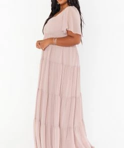 Show Me Your Mumu Nicole Maxi Dress ~ Soft Beige Chiffon Bridesmaids Dresses