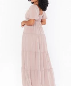 Show Me Your Mumu Nicole Maxi Dress ~ Soft Beige Chiffon Bridesmaids Dresses