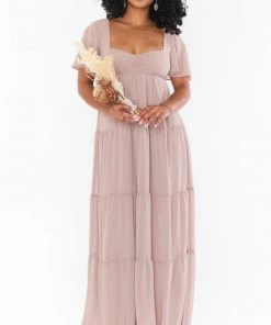 Show Me Your Mumu Nicole Maxi Dress ~ Soft Beige Chiffon Bridesmaids Dresses