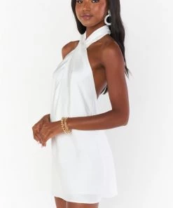 Show Me Your Mumu Jasmine Halter Mini Dress ~ Ivory Luxe Satin 10 Show Me Your Mumu Jasmine Halter Mini Dress ~ Ivory Luxe Satin