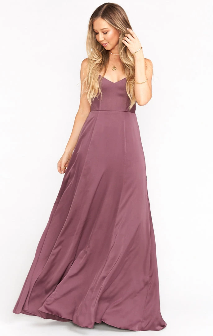 Show Me Your Mumu Godshaw Goddess Gown ~ Dusty Plum Luxe Satin Bridesmaids Dresses 7 Show Me Your Mumu Godshaw Goddess Gown ~ Dusty Plum Luxe Satin Bridesmaids Dresses