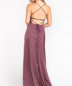 Show Me Your Mumu Godshaw Goddess Gown ~ Dusty Plum Luxe Satin Bridesmaids Dresses 10 Show Me Your Mumu Godshaw Goddess Gown ~ Dusty Plum Luxe Satin Bridesmaids Dresses