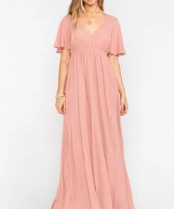 Show Me Your Mumu Emily Empire Maxi Dress ~ Rustic Mauve Crisp Bridesmaids Dresses