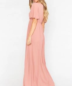 Show Me Your Mumu Emily Empire Maxi Dress ~ Rustic Mauve Crisp Bridesmaids Dresses