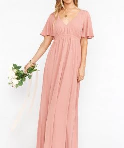 Show Me Your Mumu Emily Empire Maxi Dress ~ Rustic Mauve Crisp Bridesmaids Dresses