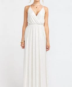 Show Me Your Mumu Dazzle Crossover Maxi Dress ~ Roller Glitz Ivory