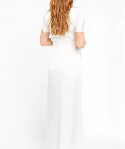 Show Me Your Mumu Dresses Rome Twist Gown ~ Ivory Luxe Satin