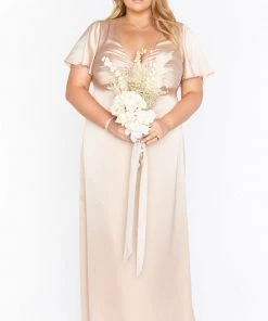 Show Me Your Mumu Rome Twist Gown ~ Champagne Luxe Satin